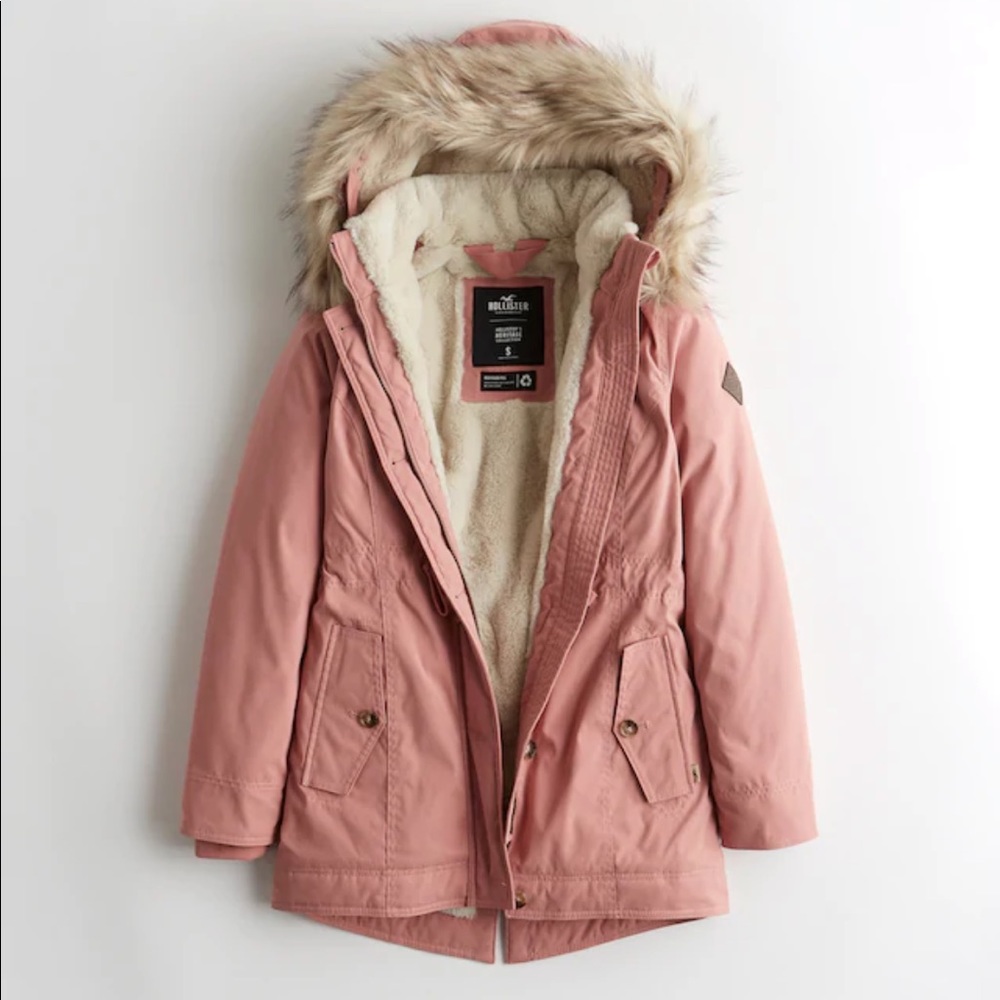 Pink hollister Parka